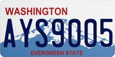 WA license plate AYS9005