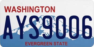 WA license plate AYS9006