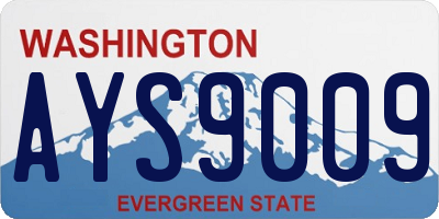 WA license plate AYS9009