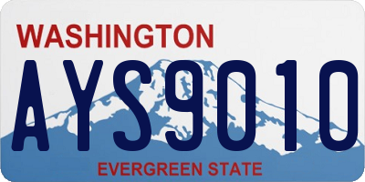 WA license plate AYS9010