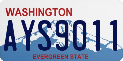 WA license plate AYS9011