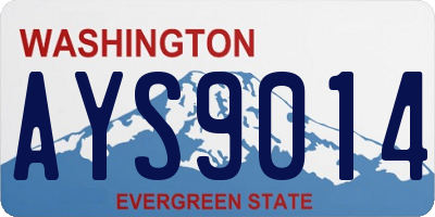 WA license plate AYS9014