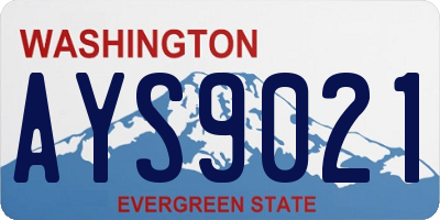 WA license plate AYS9021