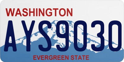 WA license plate AYS9030