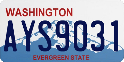 WA license plate AYS9031