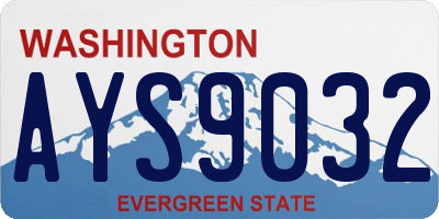 WA license plate AYS9032