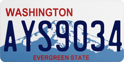 WA license plate AYS9034