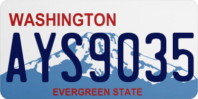 WA license plate AYS9035