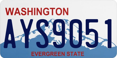 WA license plate AYS9051