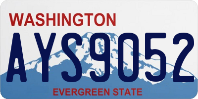 WA license plate AYS9052