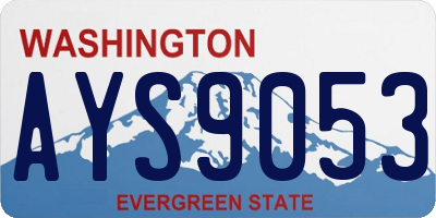 WA license plate AYS9053