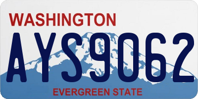 WA license plate AYS9062