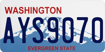 WA license plate AYS9070