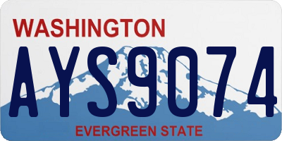 WA license plate AYS9074