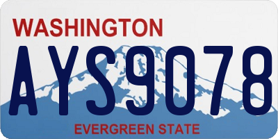 WA license plate AYS9078