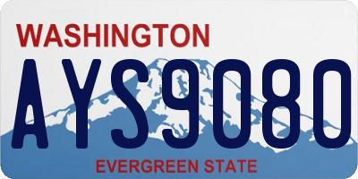 WA license plate AYS9080