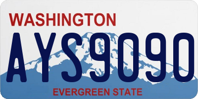 WA license plate AYS9090