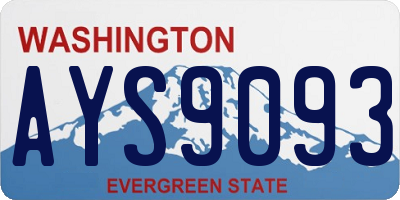 WA license plate AYS9093