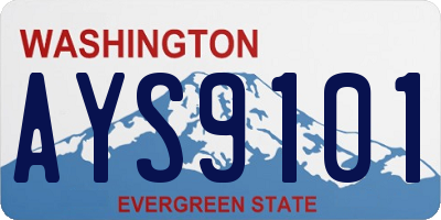 WA license plate AYS9101