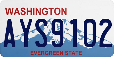 WA license plate AYS9102