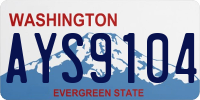 WA license plate AYS9104