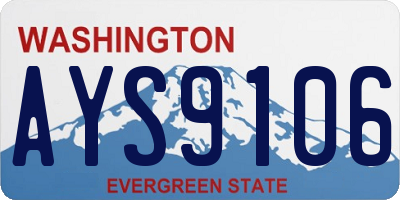 WA license plate AYS9106