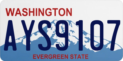 WA license plate AYS9107