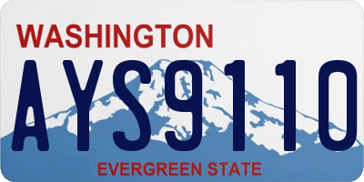 WA license plate AYS9110