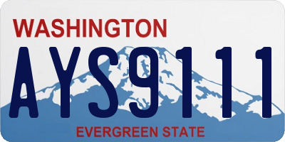 WA license plate AYS9111