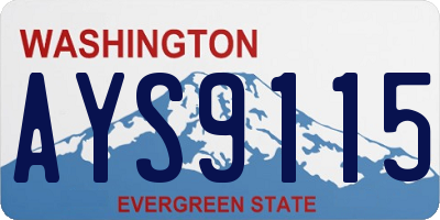 WA license plate AYS9115