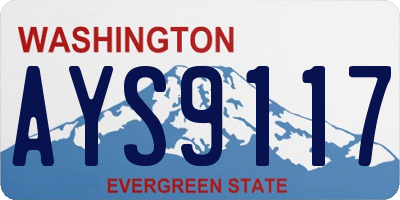 WA license plate AYS9117