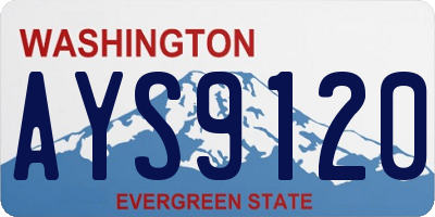 WA license plate AYS9120