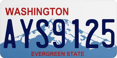 WA license plate AYS9125
