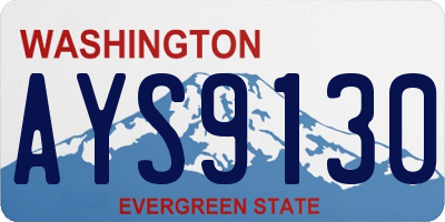 WA license plate AYS9130