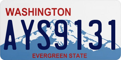 WA license plate AYS9131