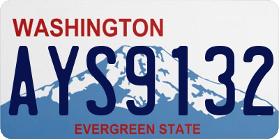WA license plate AYS9132