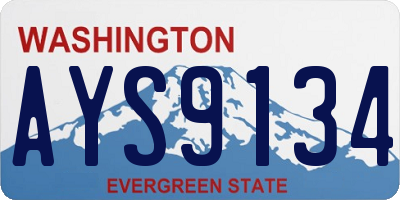 WA license plate AYS9134