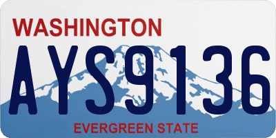 WA license plate AYS9136