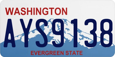 WA license plate AYS9138