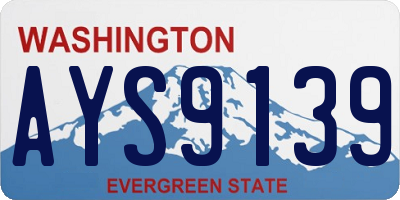 WA license plate AYS9139