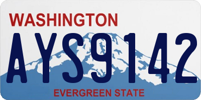 WA license plate AYS9142