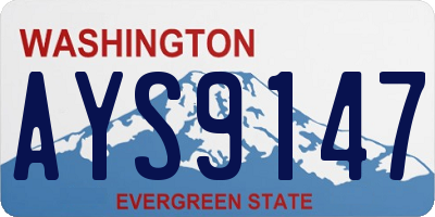 WA license plate AYS9147