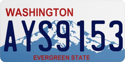 WA license plate AYS9153