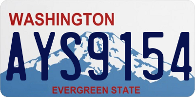 WA license plate AYS9154