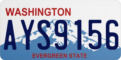 WA license plate AYS9156