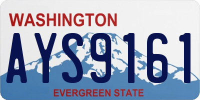 WA license plate AYS9161