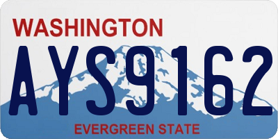 WA license plate AYS9162