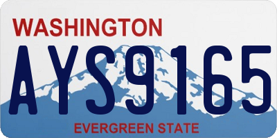 WA license plate AYS9165