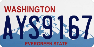 WA license plate AYS9167