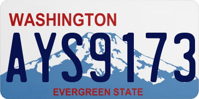 WA license plate AYS9173